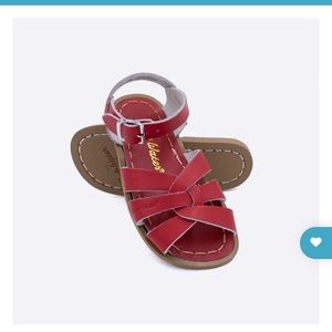 Saltwater sandals kids size 1 red leather